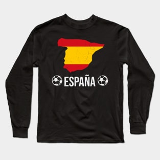 España Soccer Map National Team Fan Football Long Sleeve T-Shirt